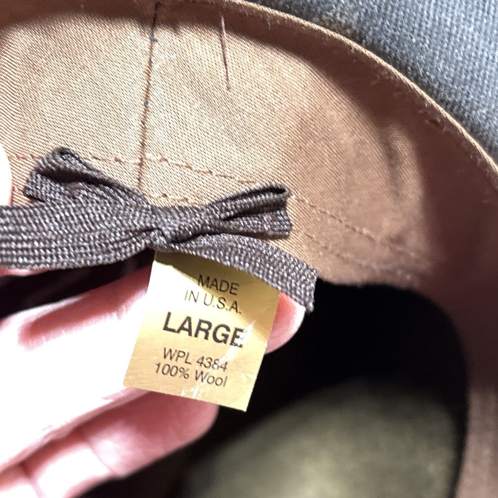 Broner Men's Hat Brown L Lite Felt 100% Wool Camo Accent Cowboy Water Repellent - Picture 7 of 16